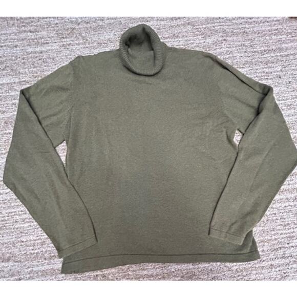 Woolrich Laurel Green 100% Cotton Turtleneck Womens Lightweight Sweater Size L - Picture 1 of 7